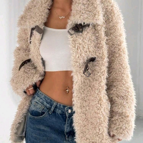 Casual Solid Color Fleece Stand Collar Jacket, Autumn/Winter - Picture 6 of 6